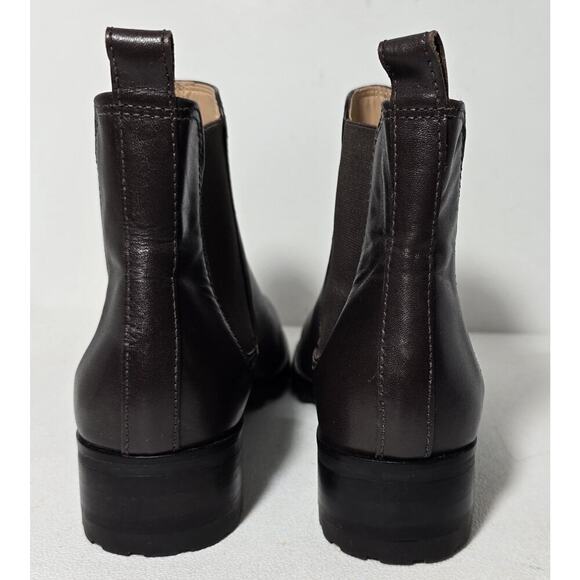 Talbots Leather Ankle Boots Gored Stretch Pull On Round Toe Dark Brown Size 10 M - Picture 5 of 10